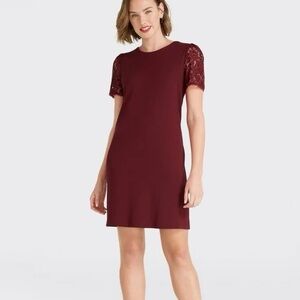 Draper James Knit Lace Sleeve Shift Dress